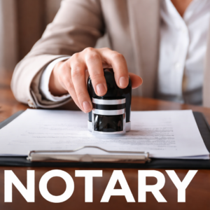 Image of a Notary Stamping a document